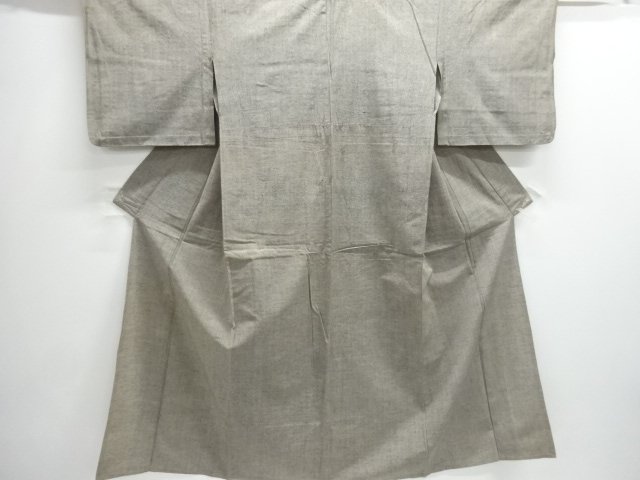JAPANESE KIMONO / ANTIQUE HITOE KIMONO / SILK / TSUMUGI / WOVEN RAIN STRIPE
